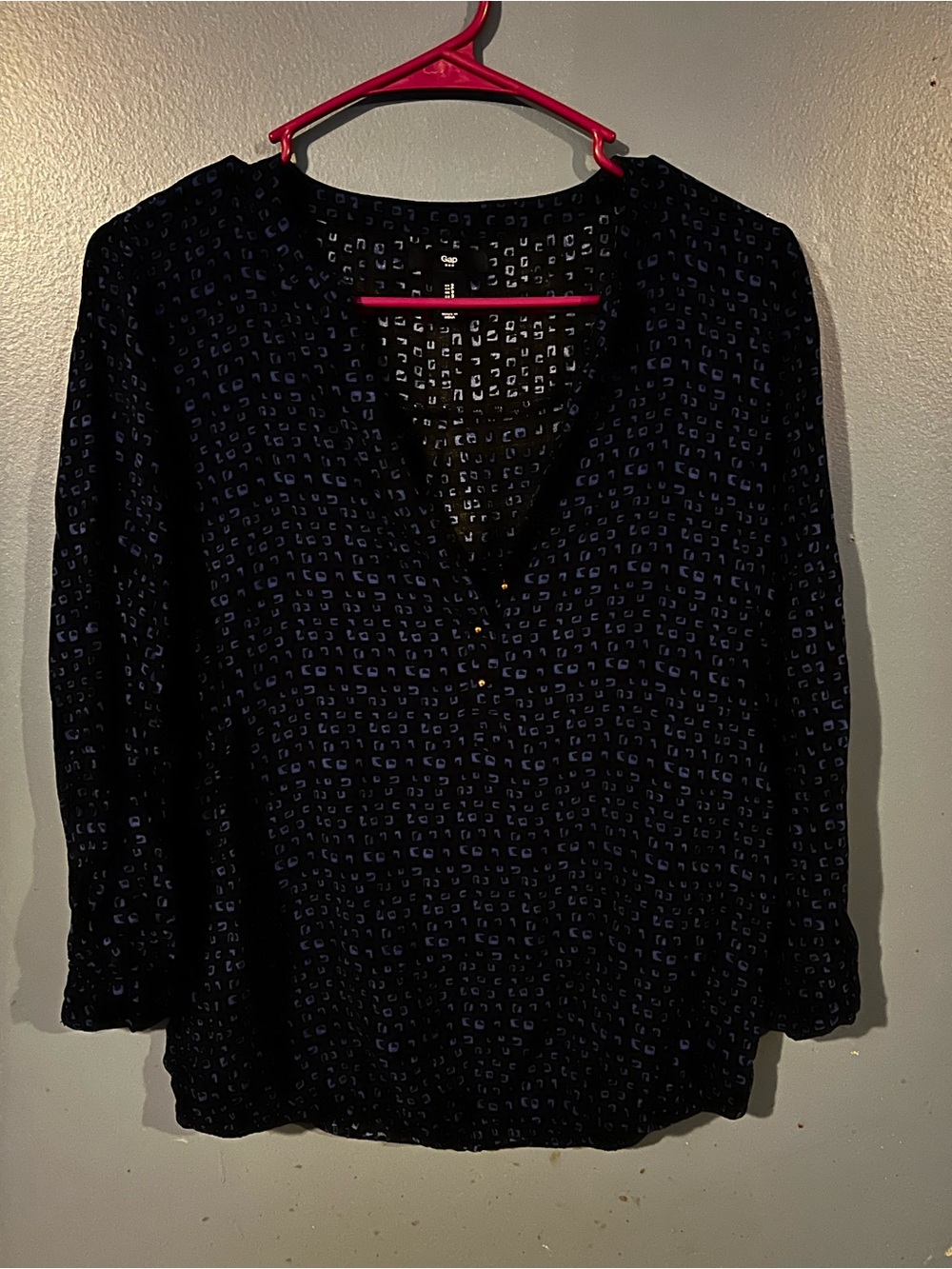 GAP Blue & Black V-Neck Tunic with Navy Geometric Print